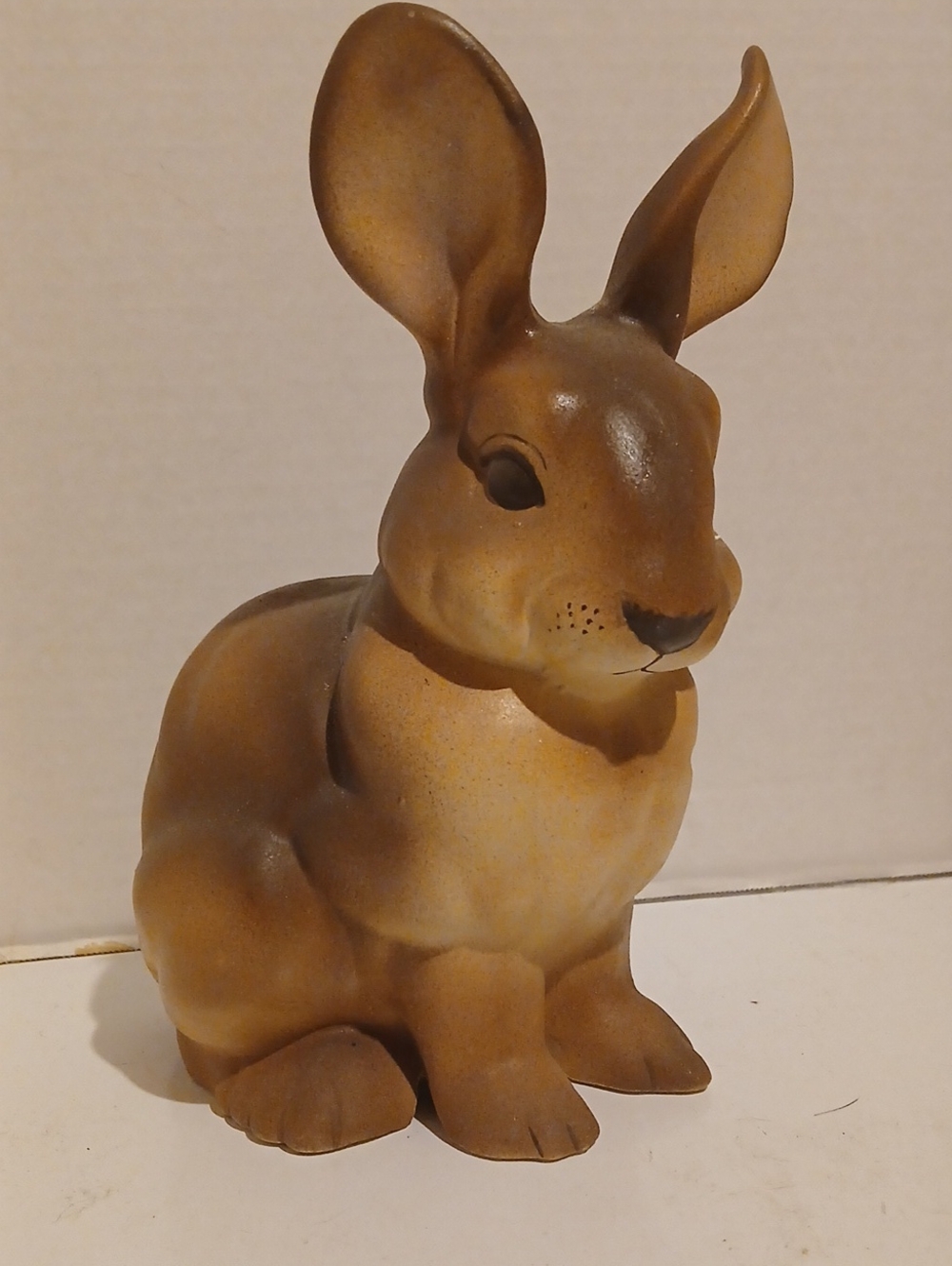 Vintage Brown Ceramic Rabbit Figurine in Warm Tan Tones